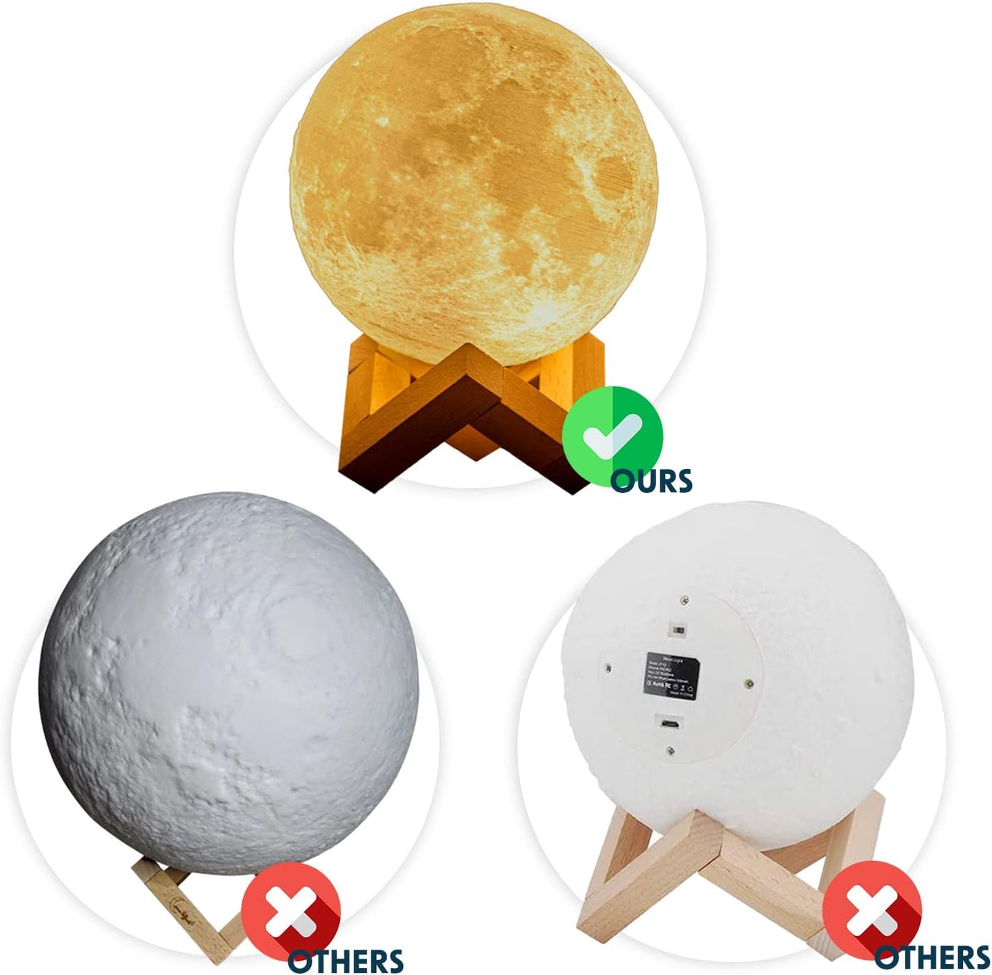3D LED Luminaire Moon Lamp Humidifier Diffuser 15cm