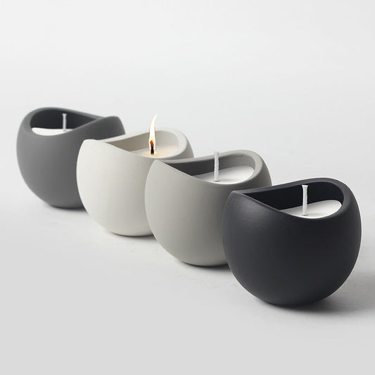 Minimalist Round Ceramic Candle