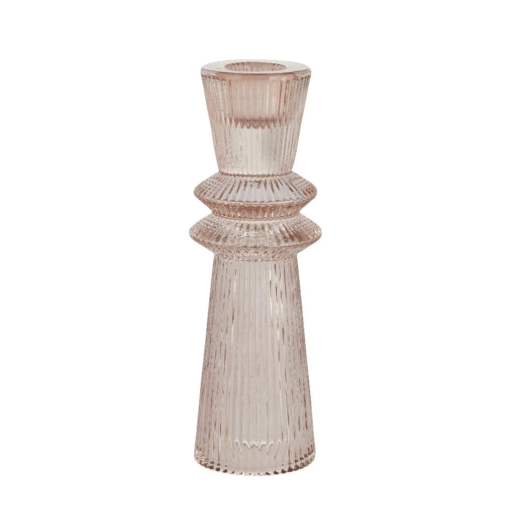Fluted Glass Candle Stick