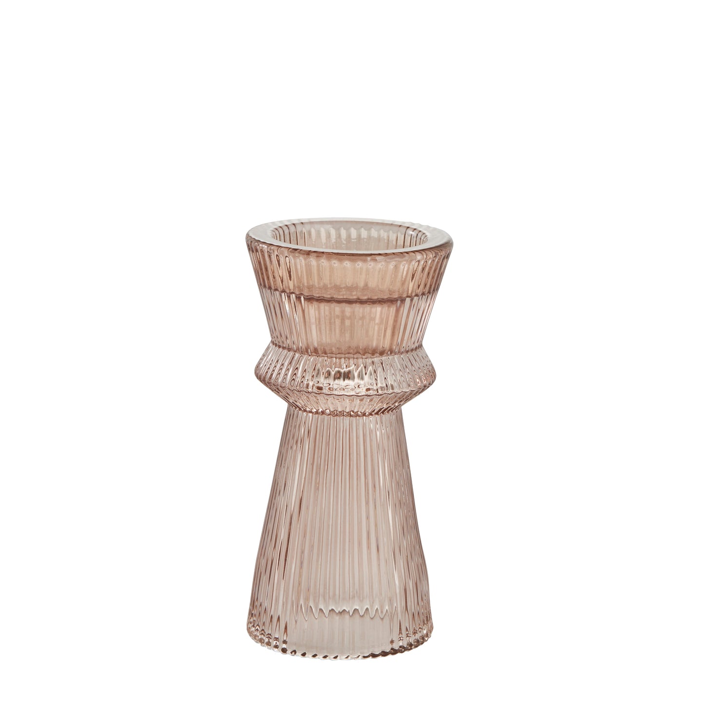 Fluted Glass Candle Stick