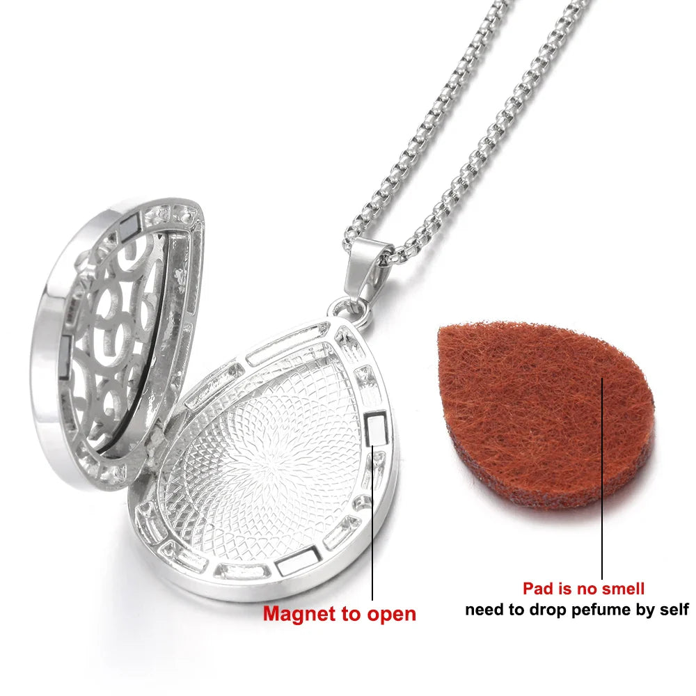 Waterdrop Aromatherapy Diffuser Pendant Necklace