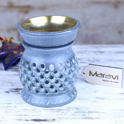 Nokari Grey Carved Oil Burner