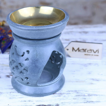 Nokari Grey Carved Oil Burner