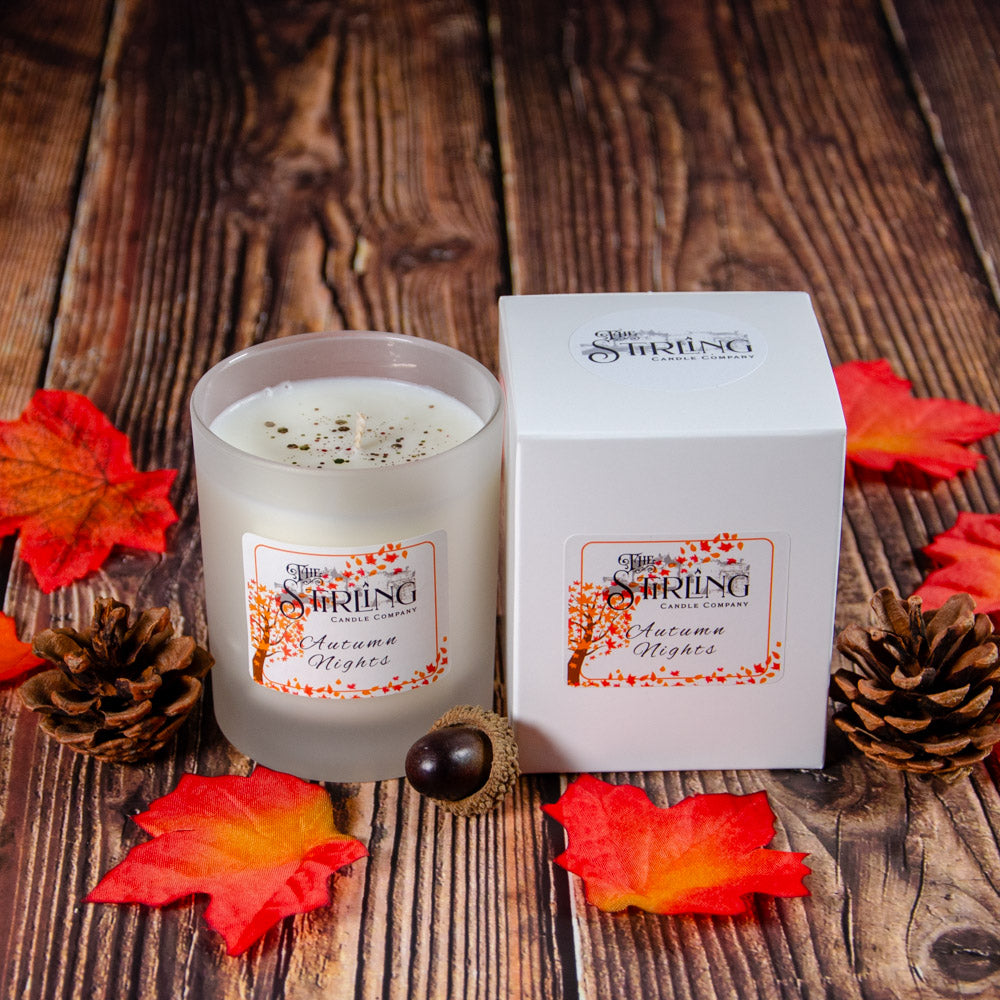 Autumn Nights Glass Candle